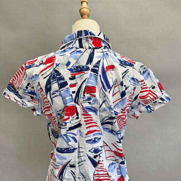 Lauren Ralph Lauren sailboat cotton short sleeve top/shorts pajama set Medium - Picture 14 of 15